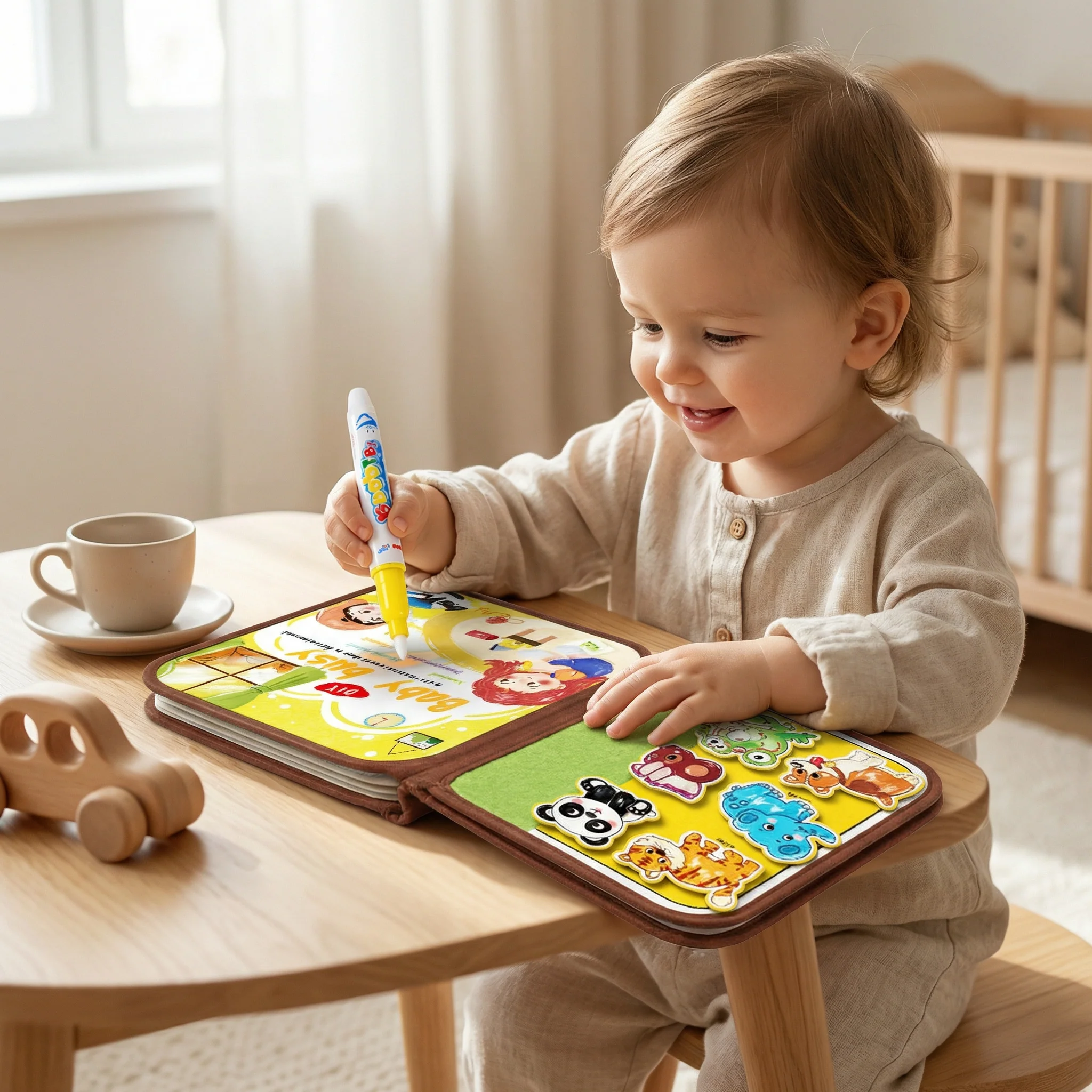 2-in-1 Magical Montessori Story Book for Water Drawing and Playing