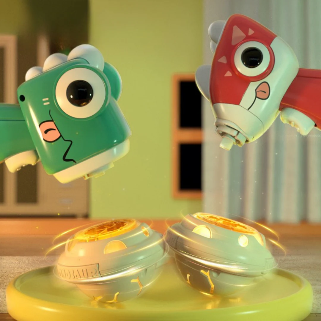 2in1 Dino Spinning Top and Frisbee Launcher Toy - Image 3