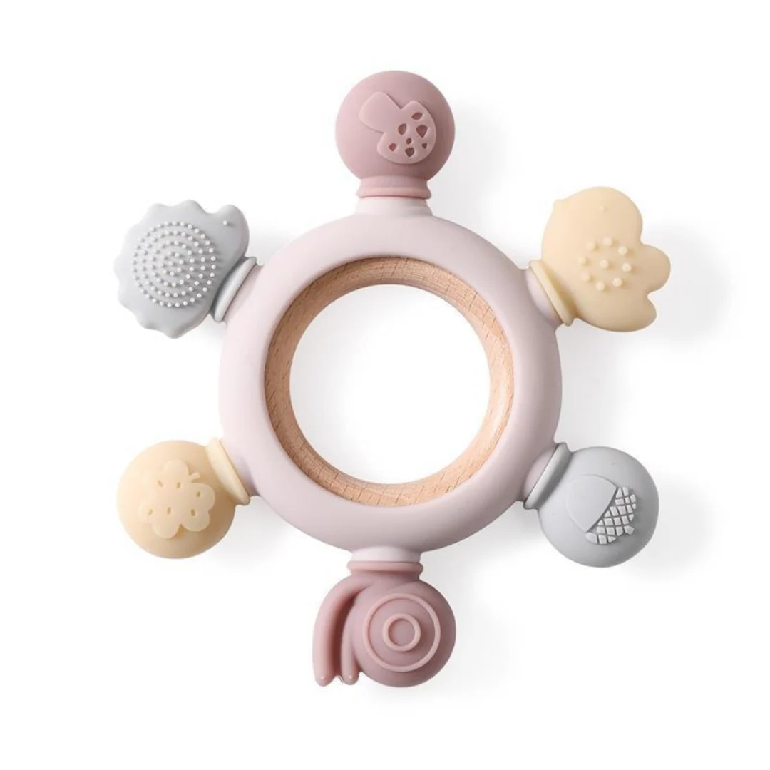 Baby Teething Toy Made of Wood and Silicone - Image 4