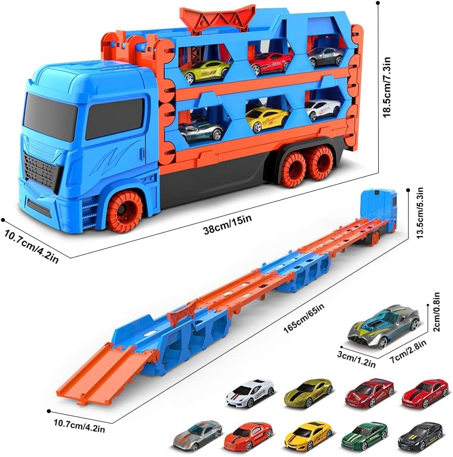 Car Play Truck with Foldable Catapult Race Track - Image 2