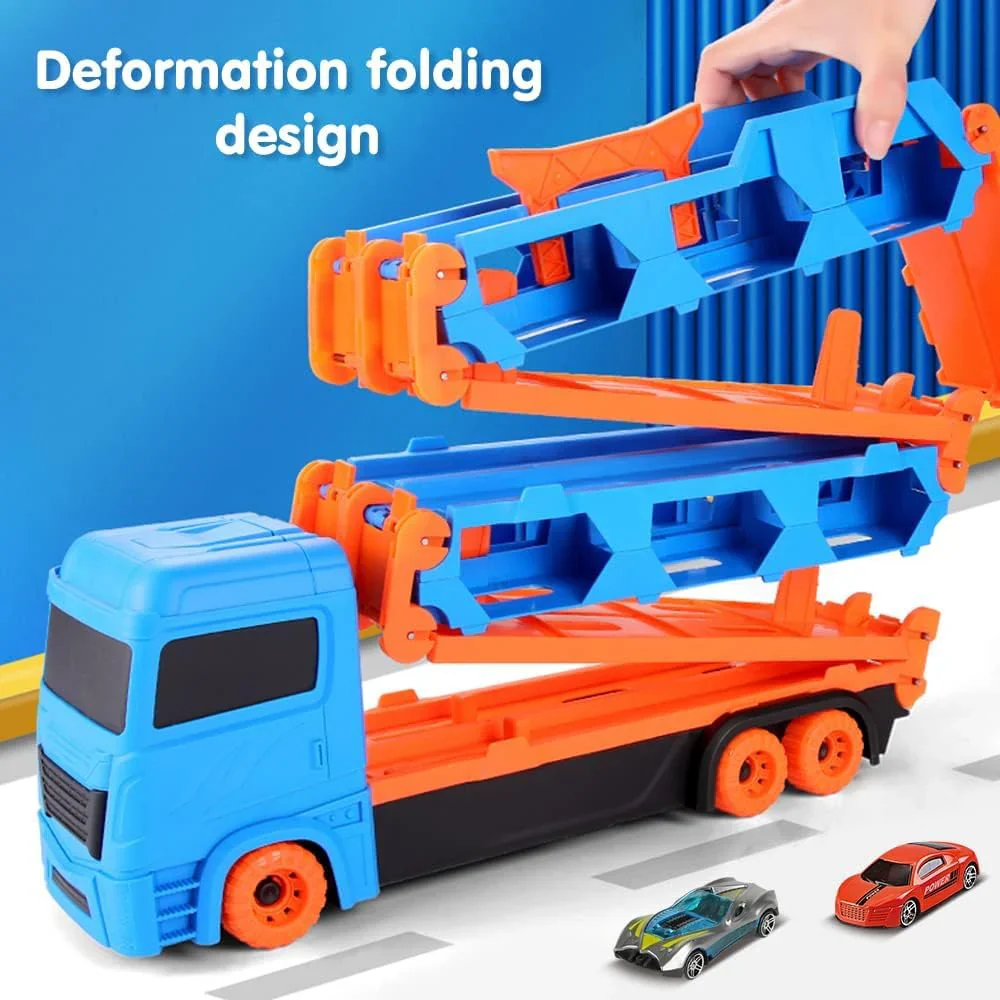 Car Play Truck with Foldable Catapult Race Track - Image 5