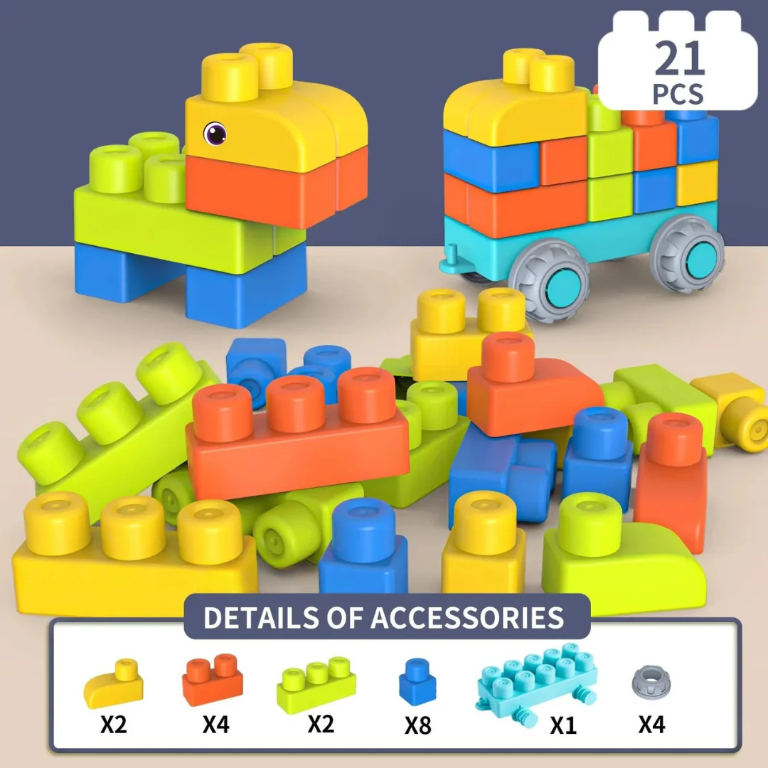 Children's Safe Rubber Building Blocks for Early Education - Image 2