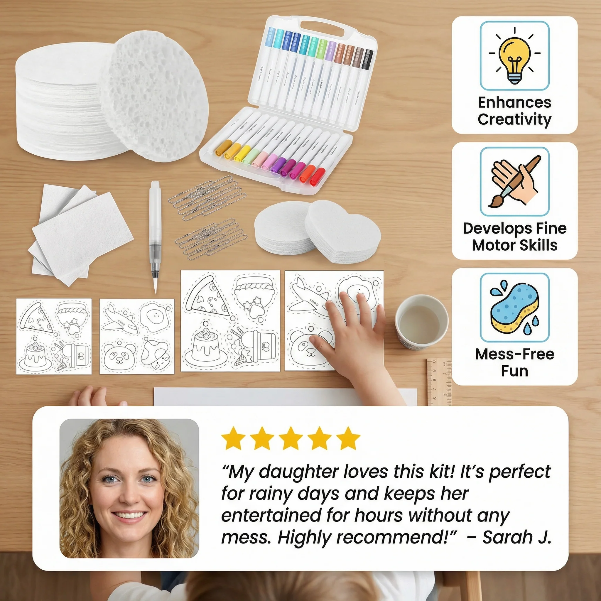 Creative Sponge Painting Art Set for Kids – DIY Bubble Effect Craft Kit - Image 2