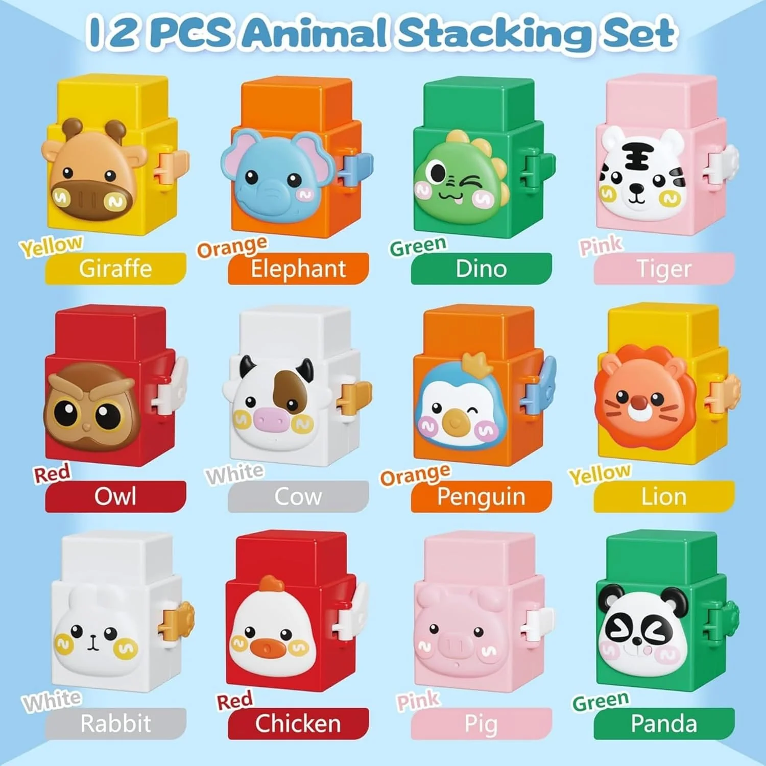 Educational Montessori Animal Stacking Set Building Toy - Image 2