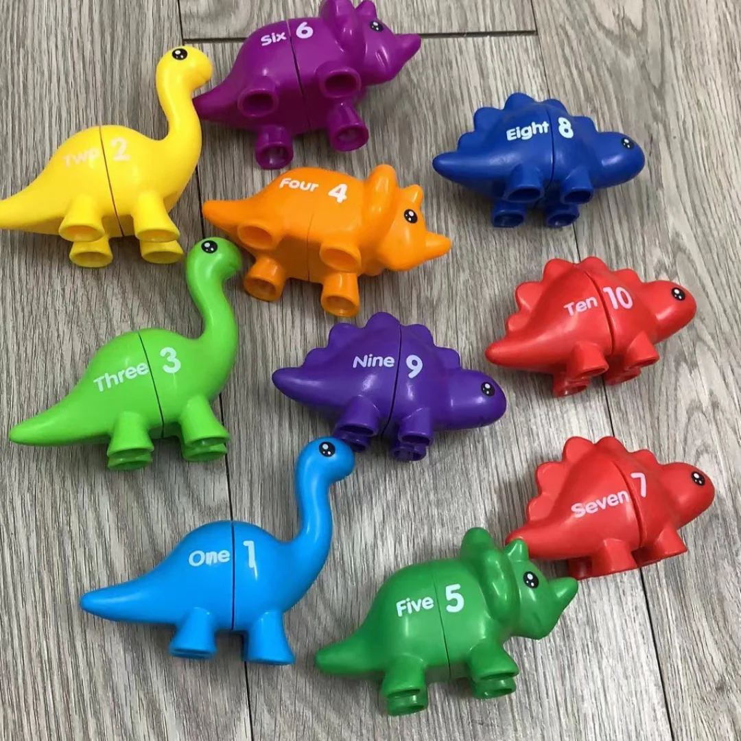 Educational Montessori colours dinosaur sorting game set - Image 3