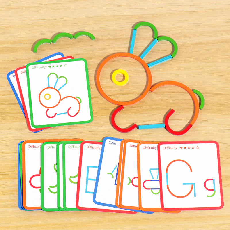 Educational Montessori Sticks and Rings Building Blocks - Image 5
