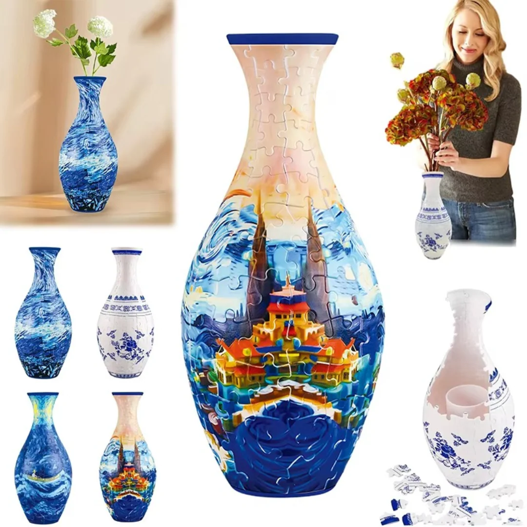 Elegant 3D puzzle vase - Suitable for real flowers - Image 5