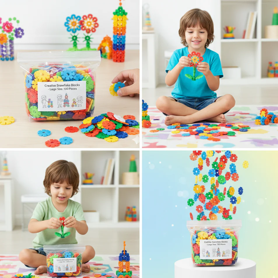 Flake-shaped Montessori Building Blocks - Image 3