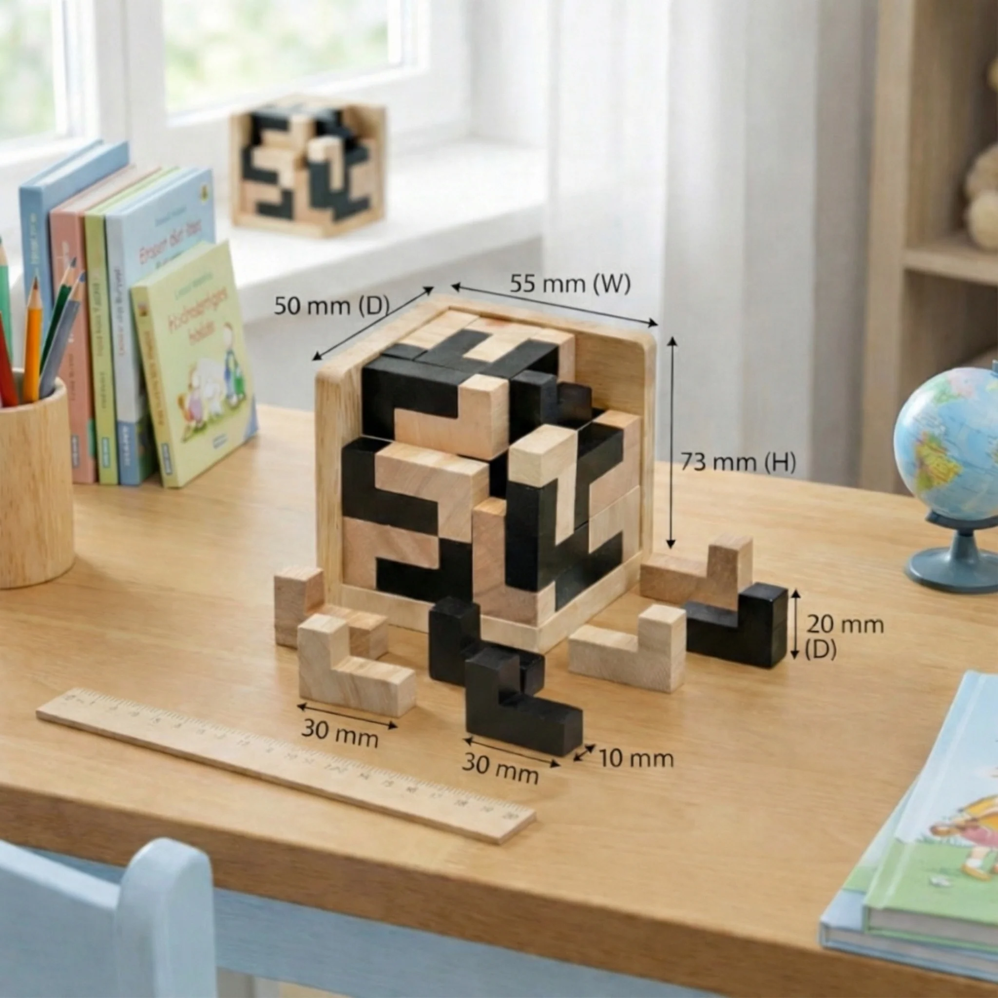 Handmade 3D Wooden Puzzle Cube – Logic & Learning Toy for Children - Image 5