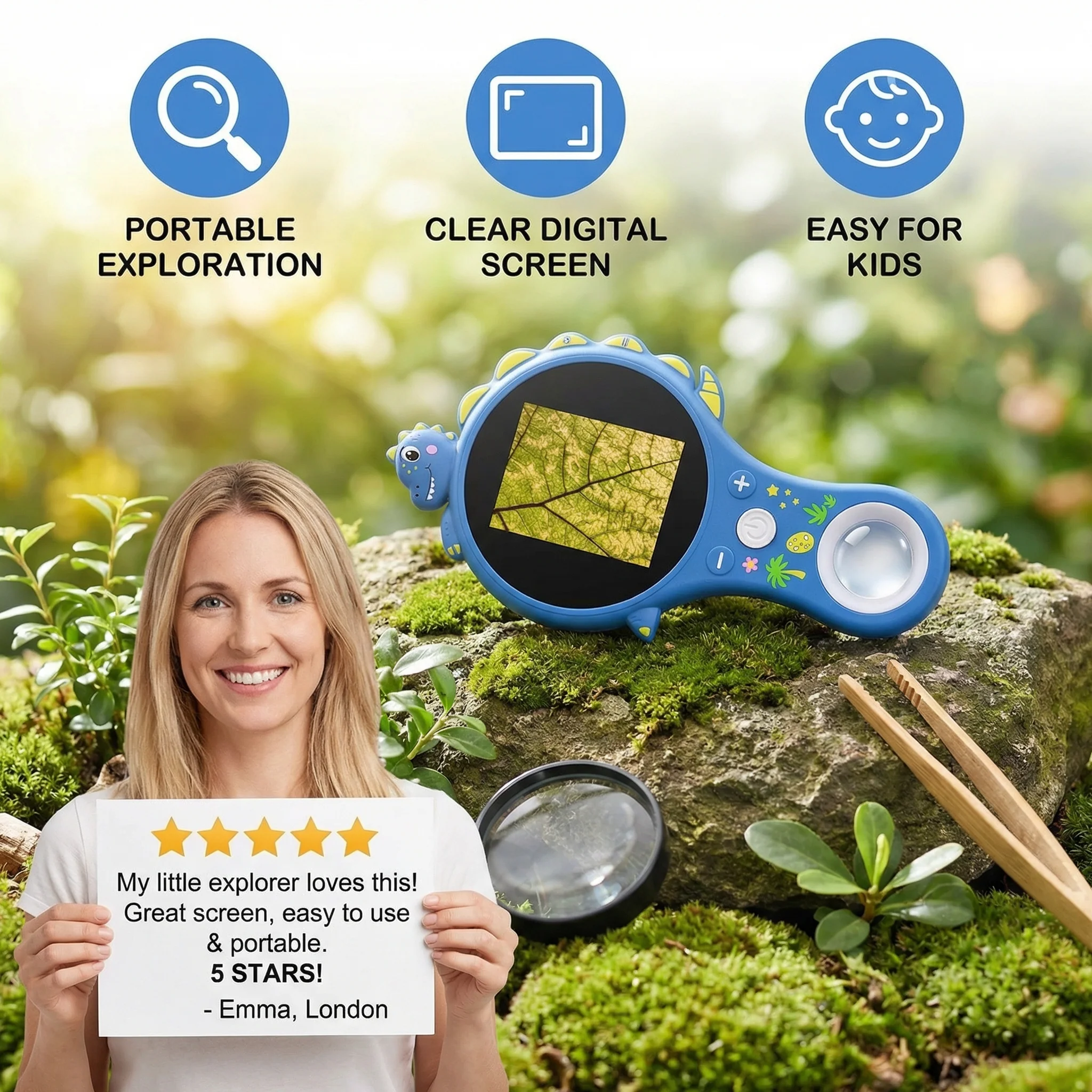 Kids Digital Video Microscope with Screen – Portable Science Explorer for Little Investigators - Image 2