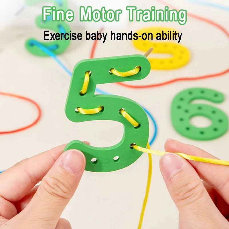 Letters and Numbers Wooden Threading Educational Toy - Image 5