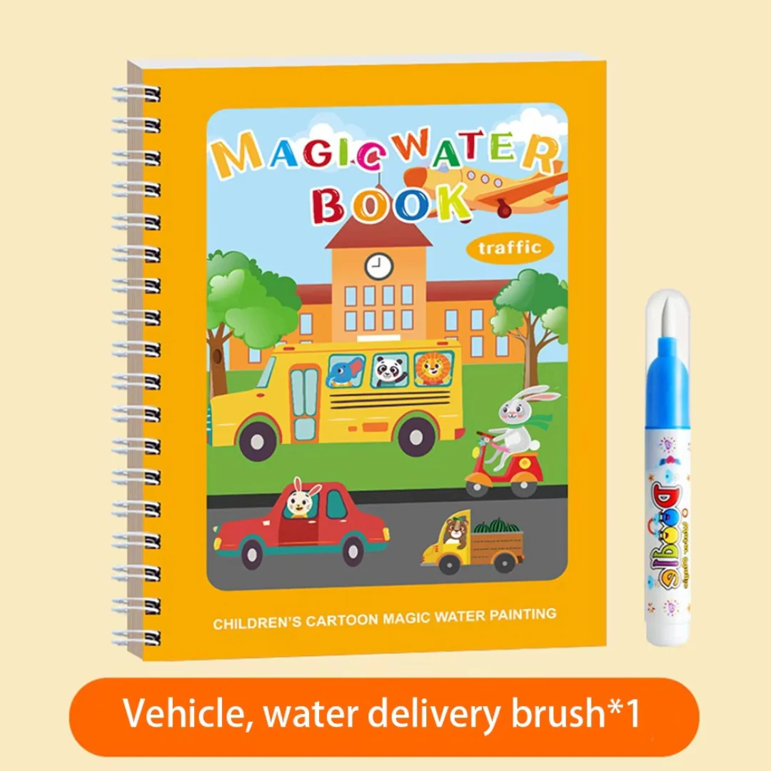 Magic Self Erasing Water Painting Book Set with Water Brush - Image 4