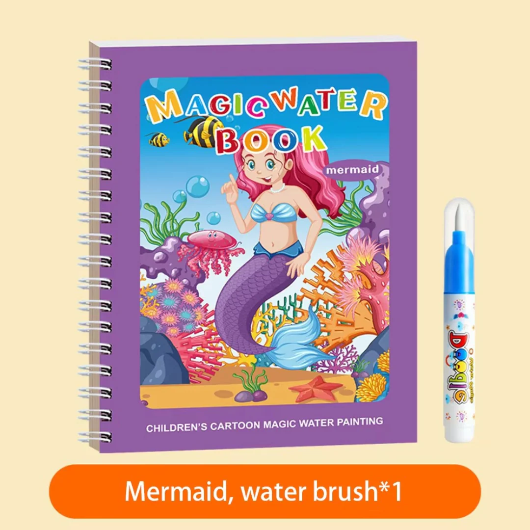 Magic Self Erasing Water Painting Book Set with Water Brush - Image 6