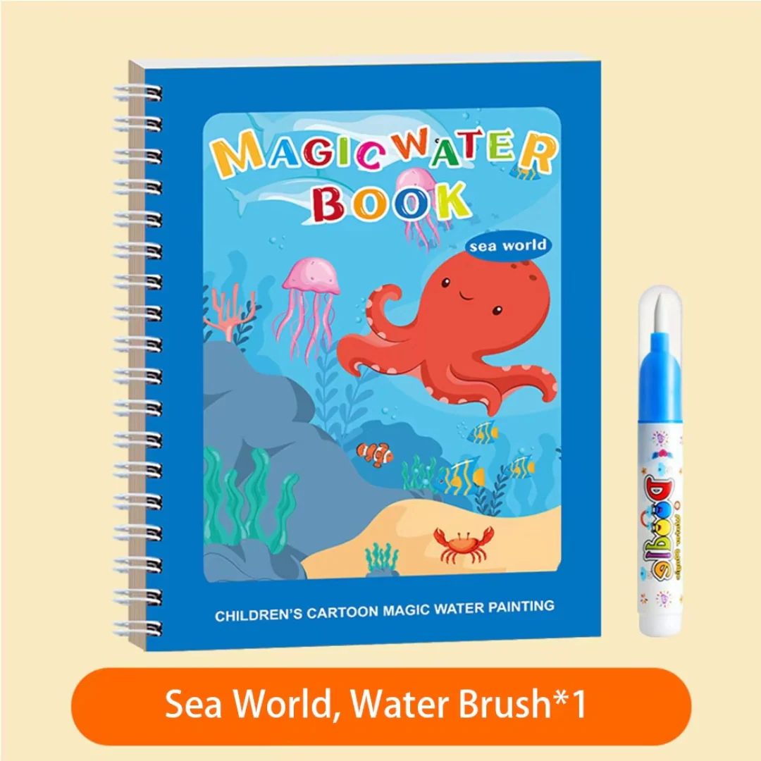 Magic Self Erasing Water Painting Book Set with Water Brush - Image 7