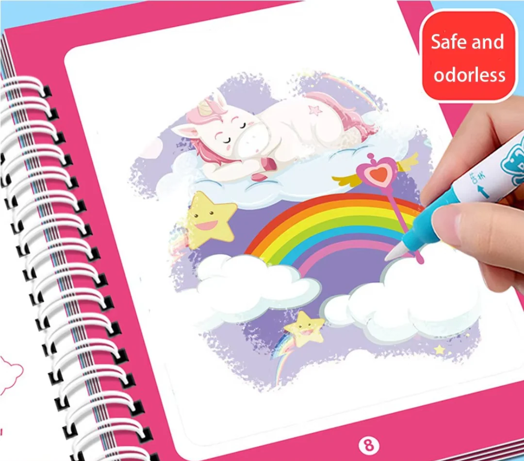 Magic Self Erasing Water Painting Book Set with Water Brush - Image 8