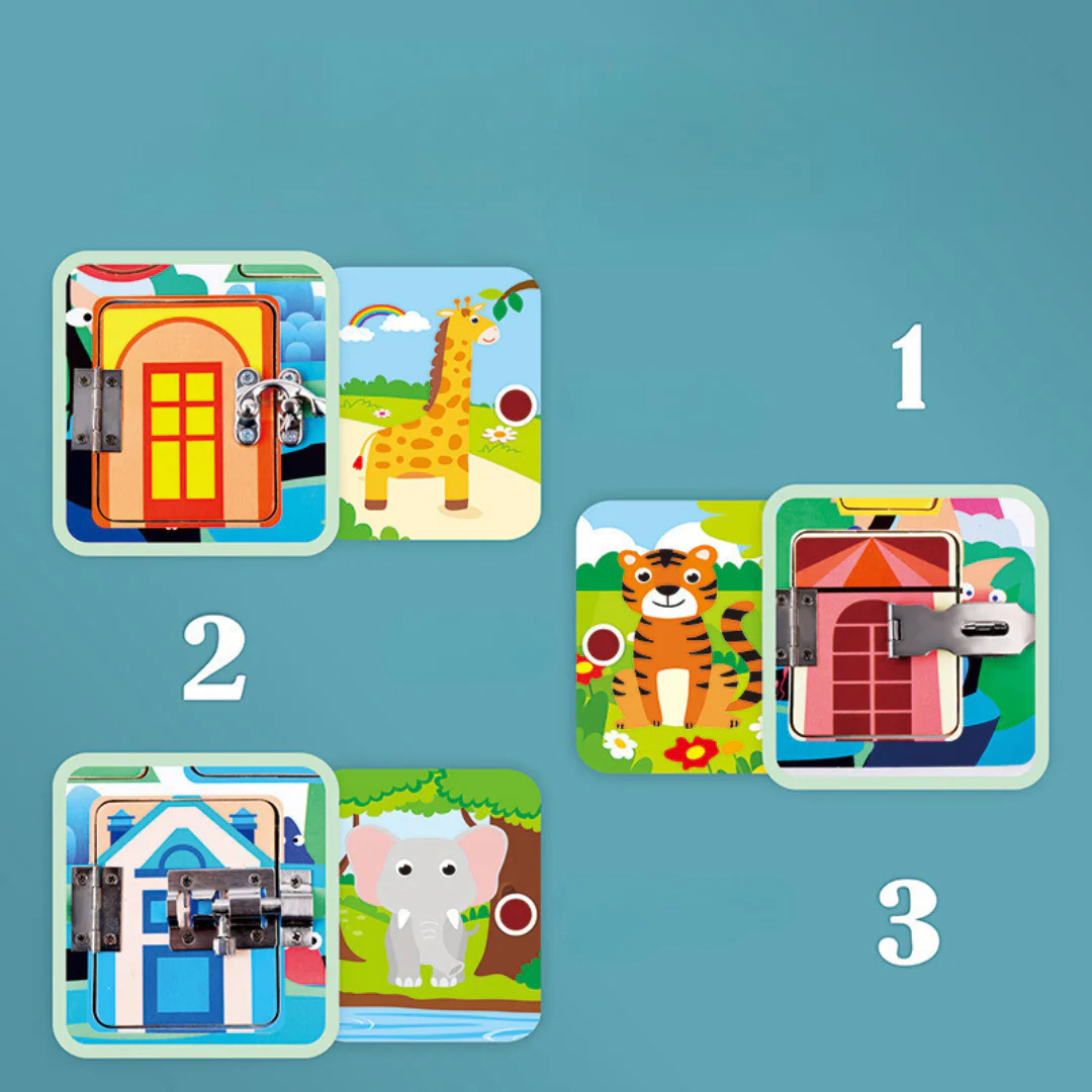 Montessori Activity Board with Various Tasks - Image 3