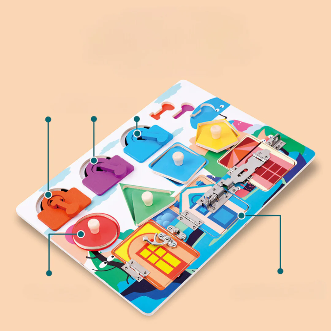 Montessori Activity Board with Various Tasks - Image 5