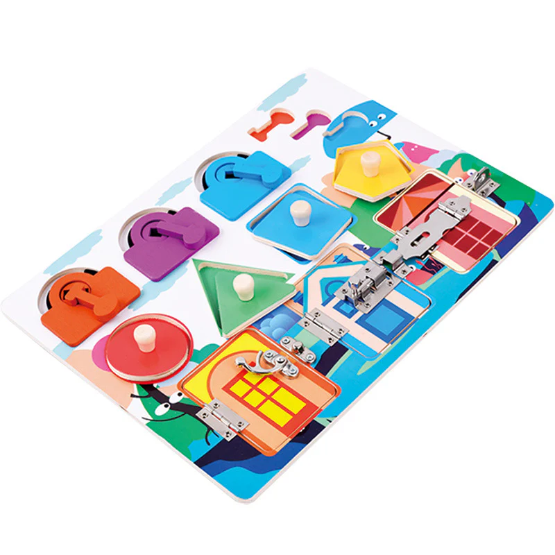 Montessori Busy Board Puzzle – Early Education Key Lock Unlock Toy for Boys and Girls - Image 4