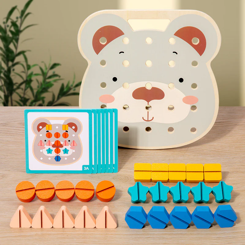Montessori Color Screw Bear Board for Little Handymen - Image 2