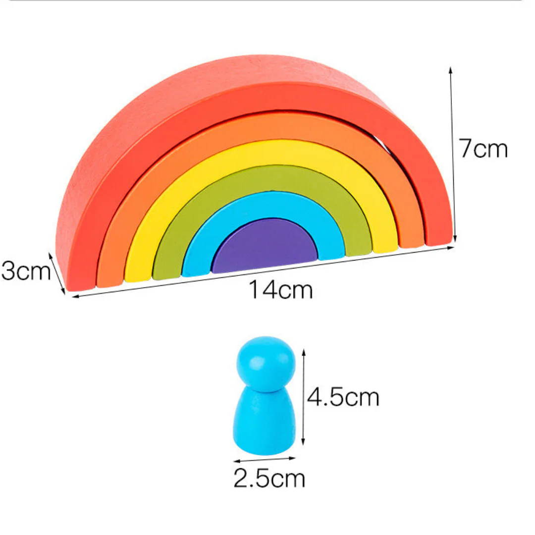 Montessori Colored Wooden Building Blocks - Image 14