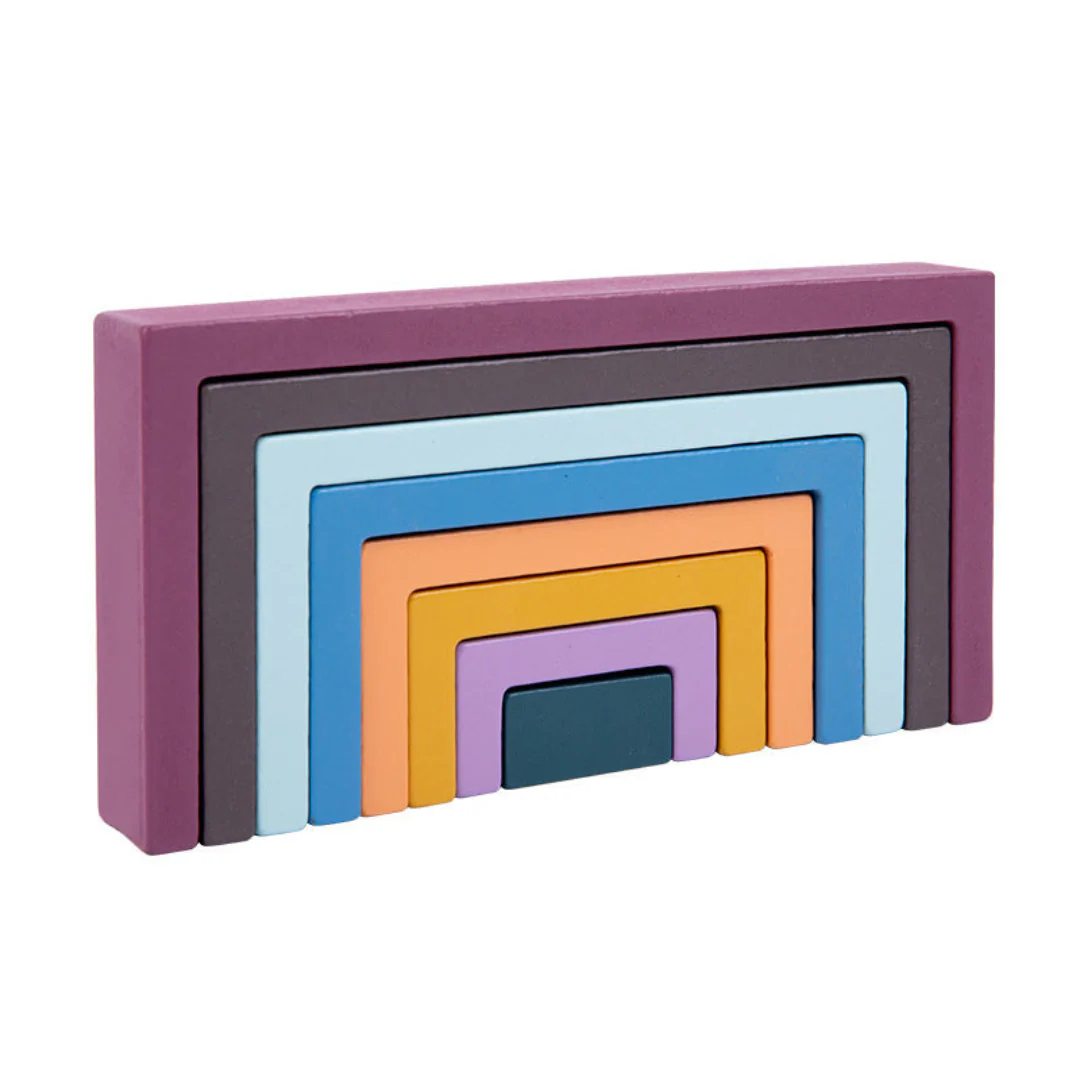 Montessori Colored Wooden Building Blocks - Image 16