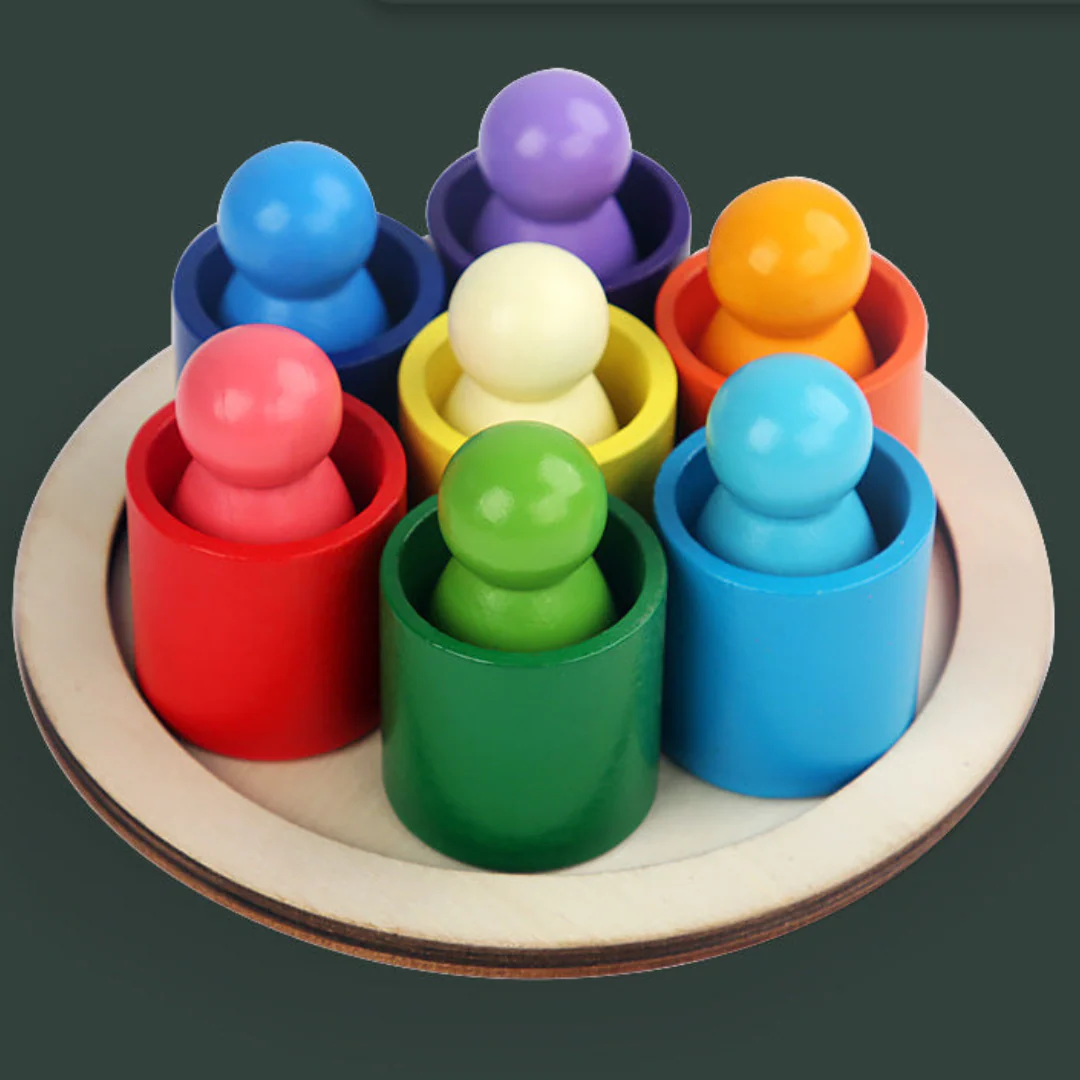 Montessori Colored Wooden Building Blocks - Image 17