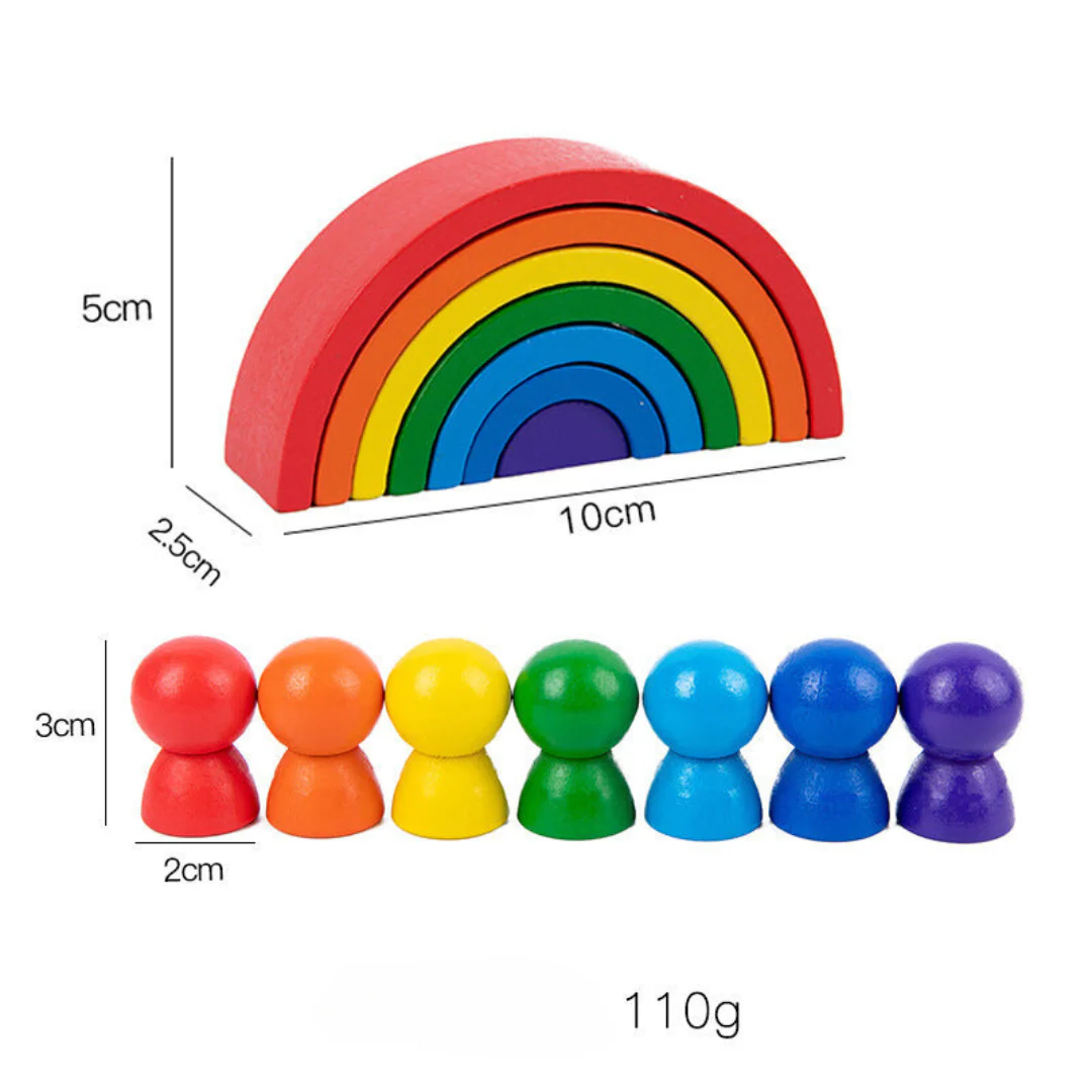 Montessori Colored Wooden Building Blocks - Image 18