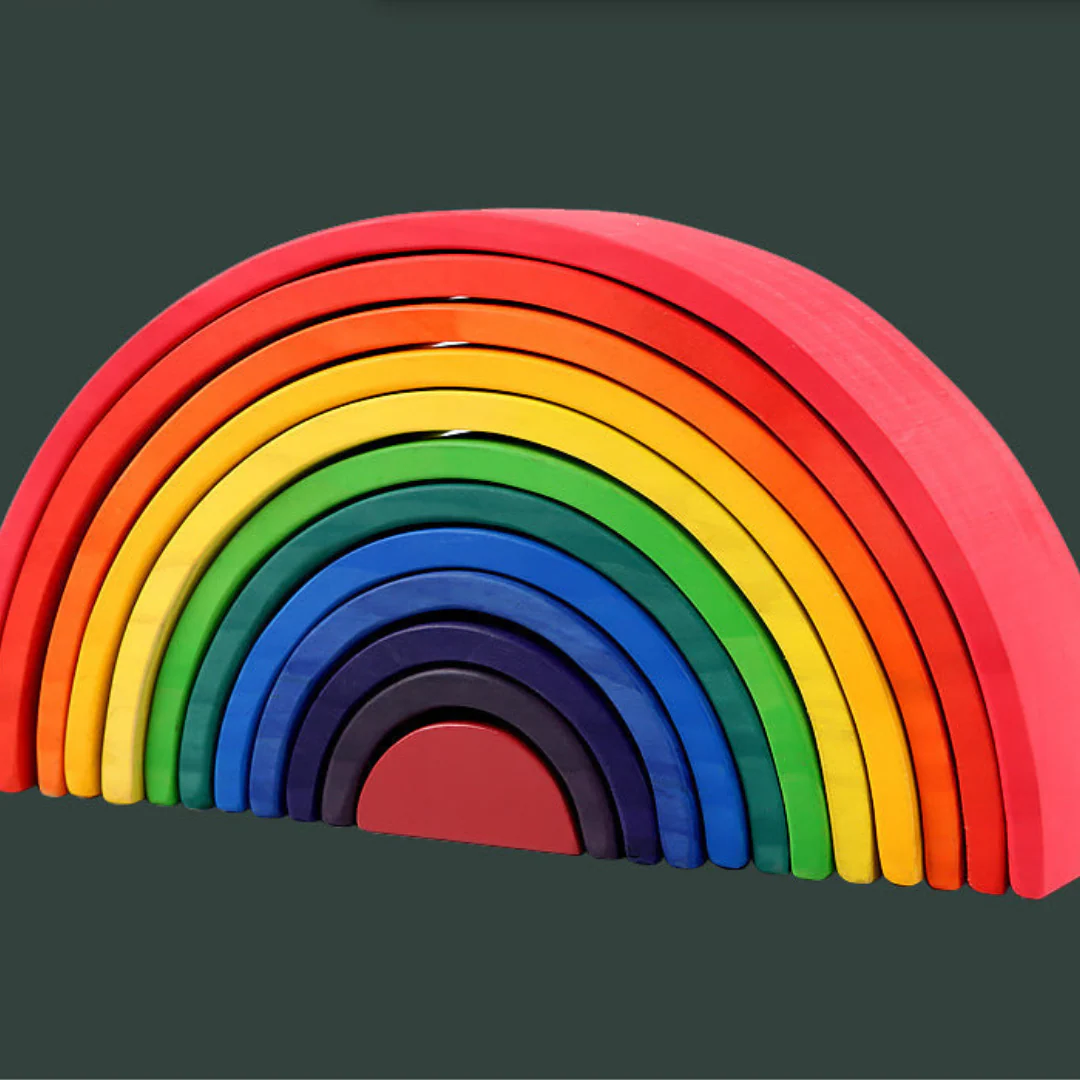 Montessori Colored Wooden Building Blocks - Image 5