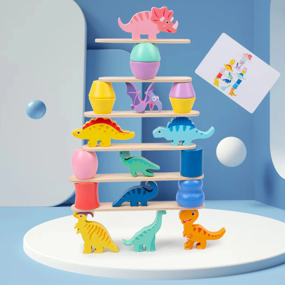 Montessori Dinosaur Stacking Game - Image 4