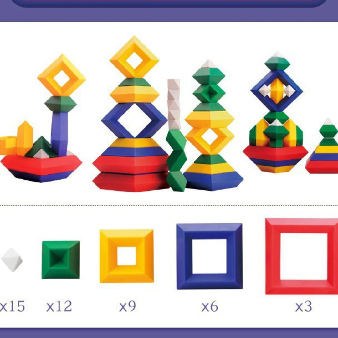 Montessori Pyramid Building Block Toy - Image 10