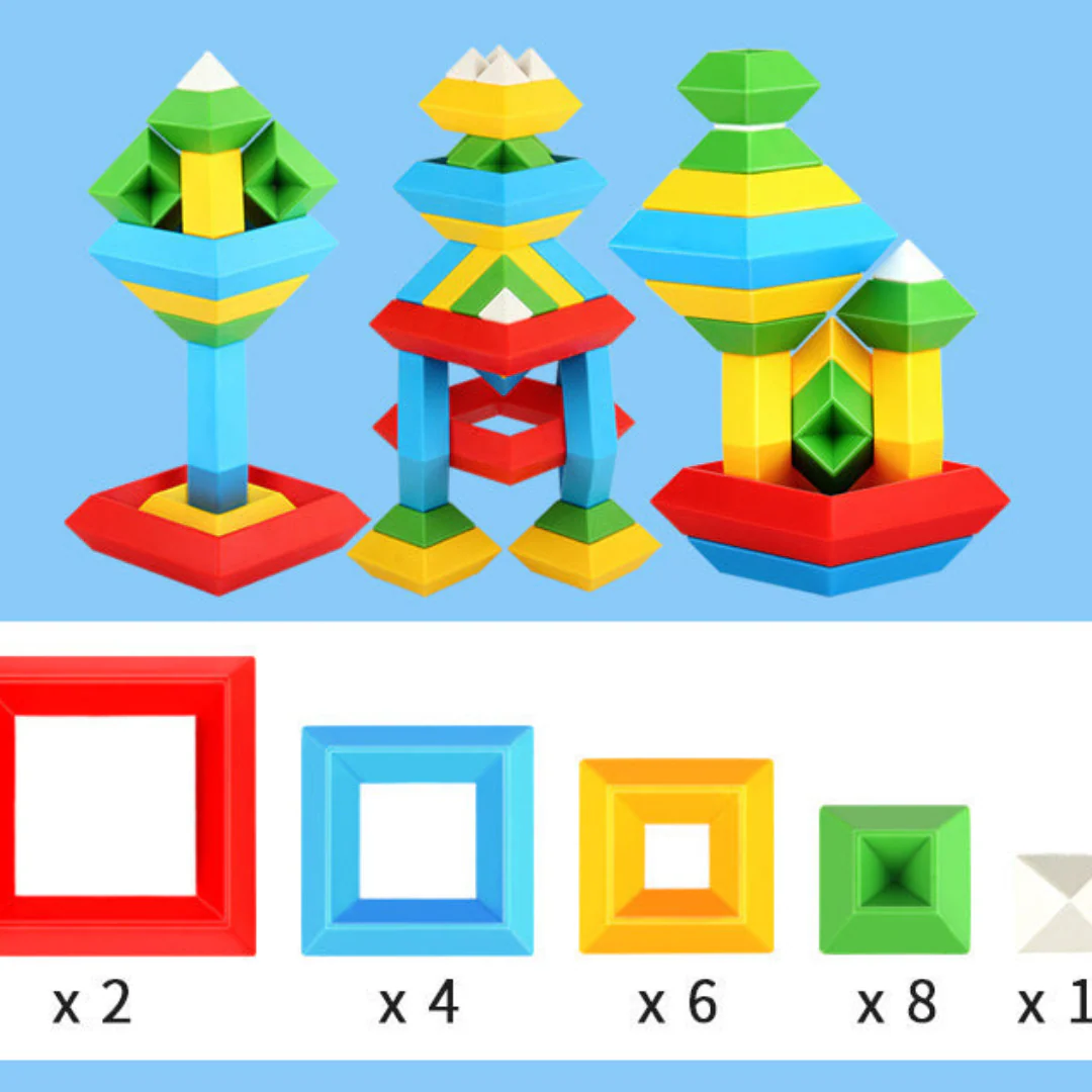 Montessori Pyramid Building Block Toy - Image 2