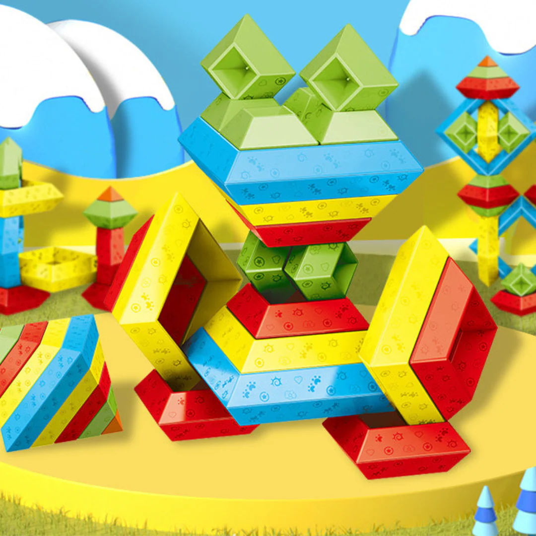 Montessori Pyramid Building Block Toy - Image 9