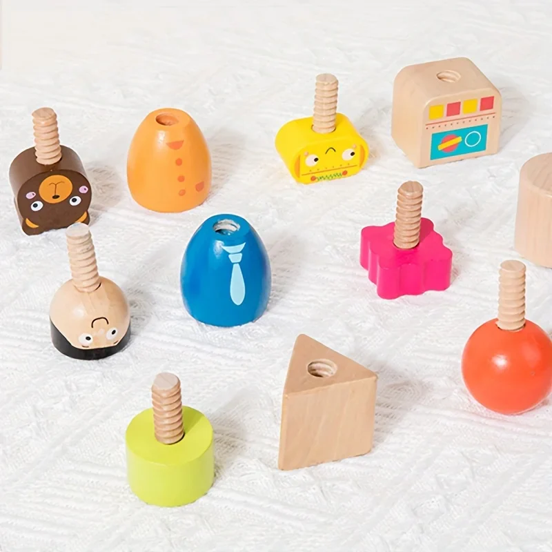 Montessori Screw Figures Game Made of Wood - Image 4