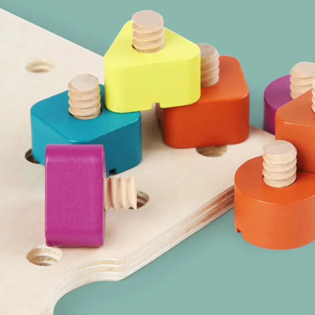 Montessori Screw, Wood, and Color Toy - Image 8