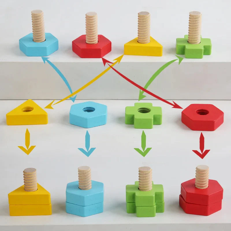 Montessori Screws and Bolts Wooden Toy - Image 5