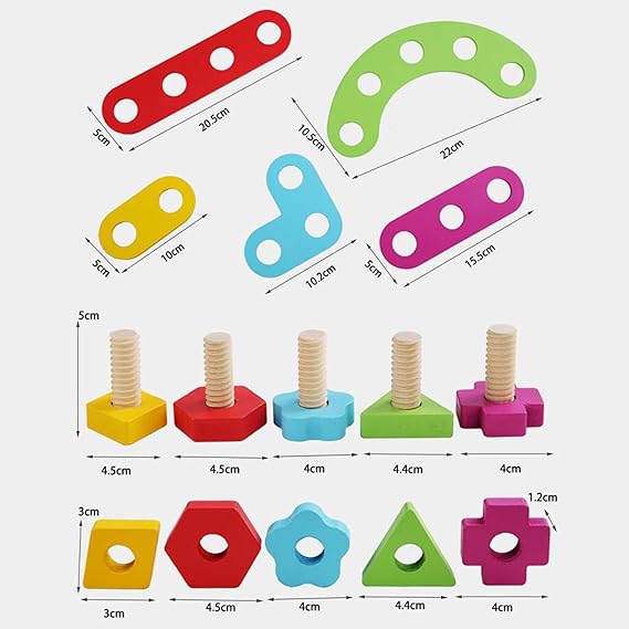 Montessori Screws and Bolts Wooden Toy - Image 7