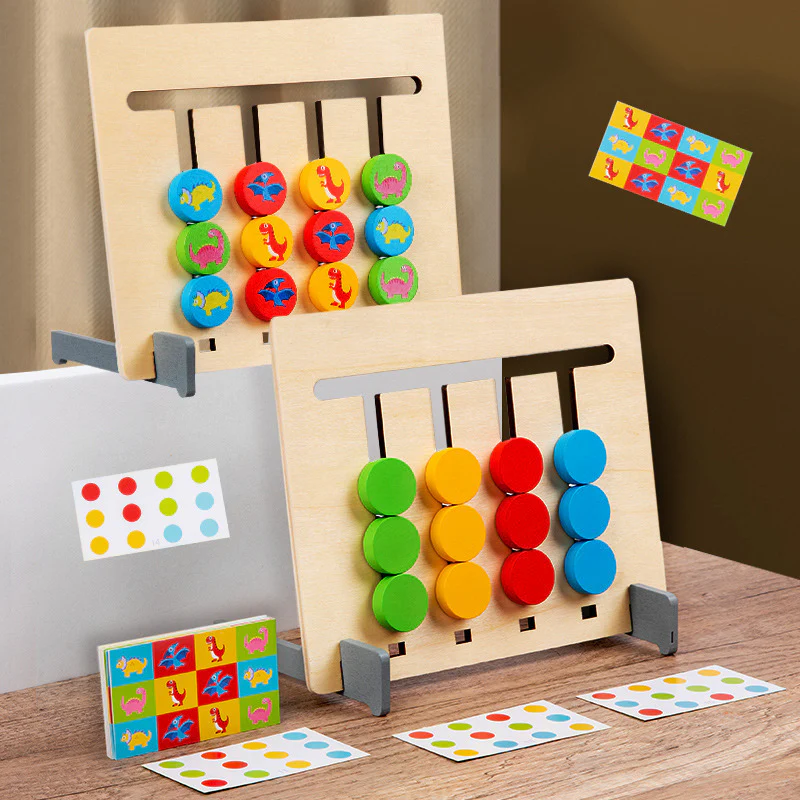 Montessori Shape and Color Learning Game Made of Wood - Image 3