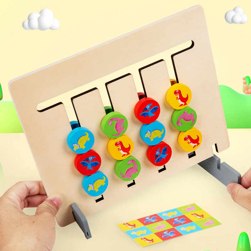 Montessori Shape and Color Learning Game Made of Wood - Image 4