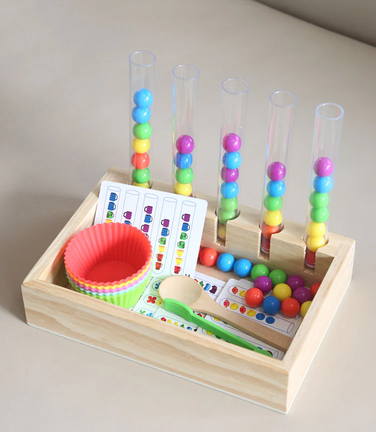 Montessori Test Tube Colours and Numbers Play and Learning Set - Image 3