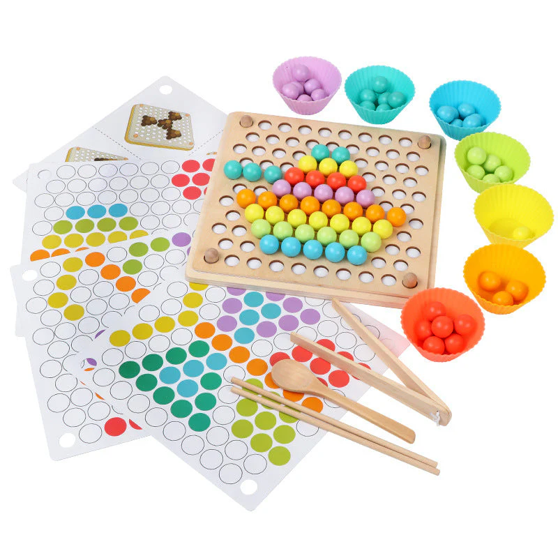 Montessori Wooden Bead Sorting Game - Image 3