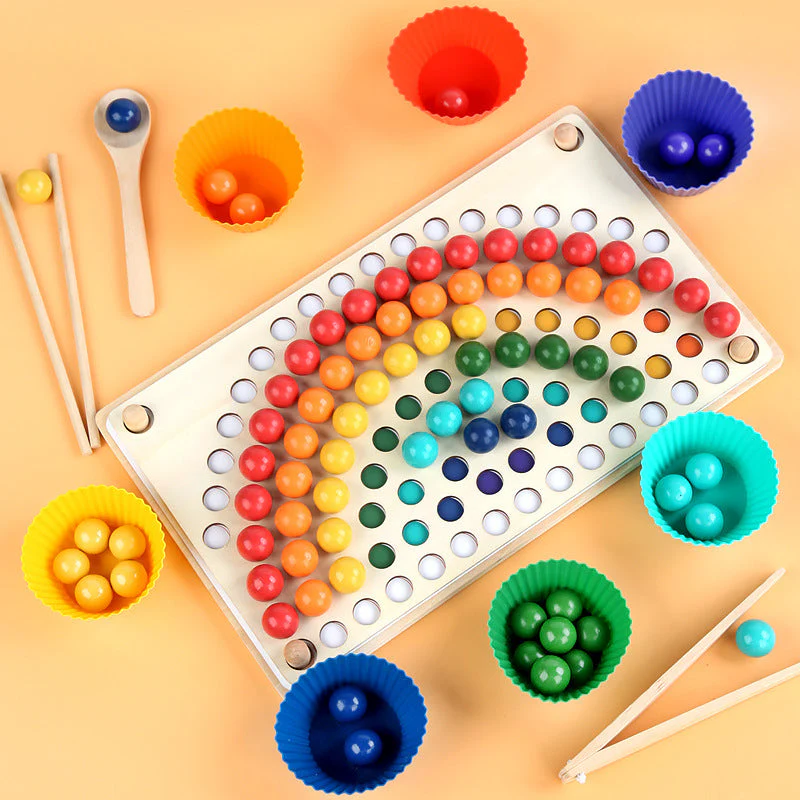 Montessori Wooden Bead Sorting Game - Image 9
