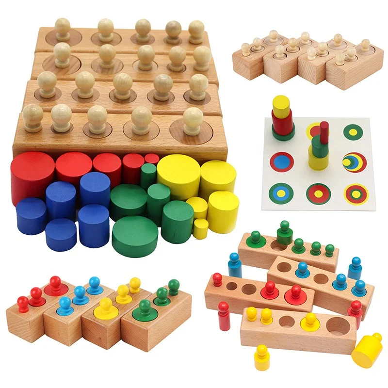 Montessori Wooden Cylinder Puzzle - Image 8
