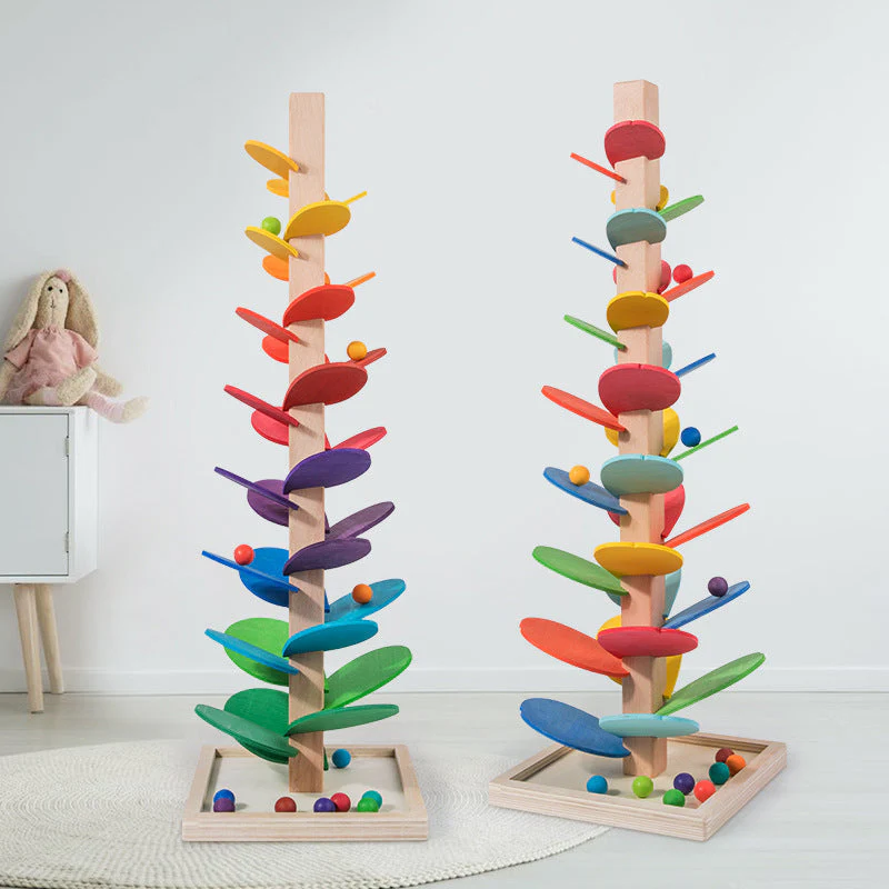 Montessori Wooden Marble Tower - Image 5