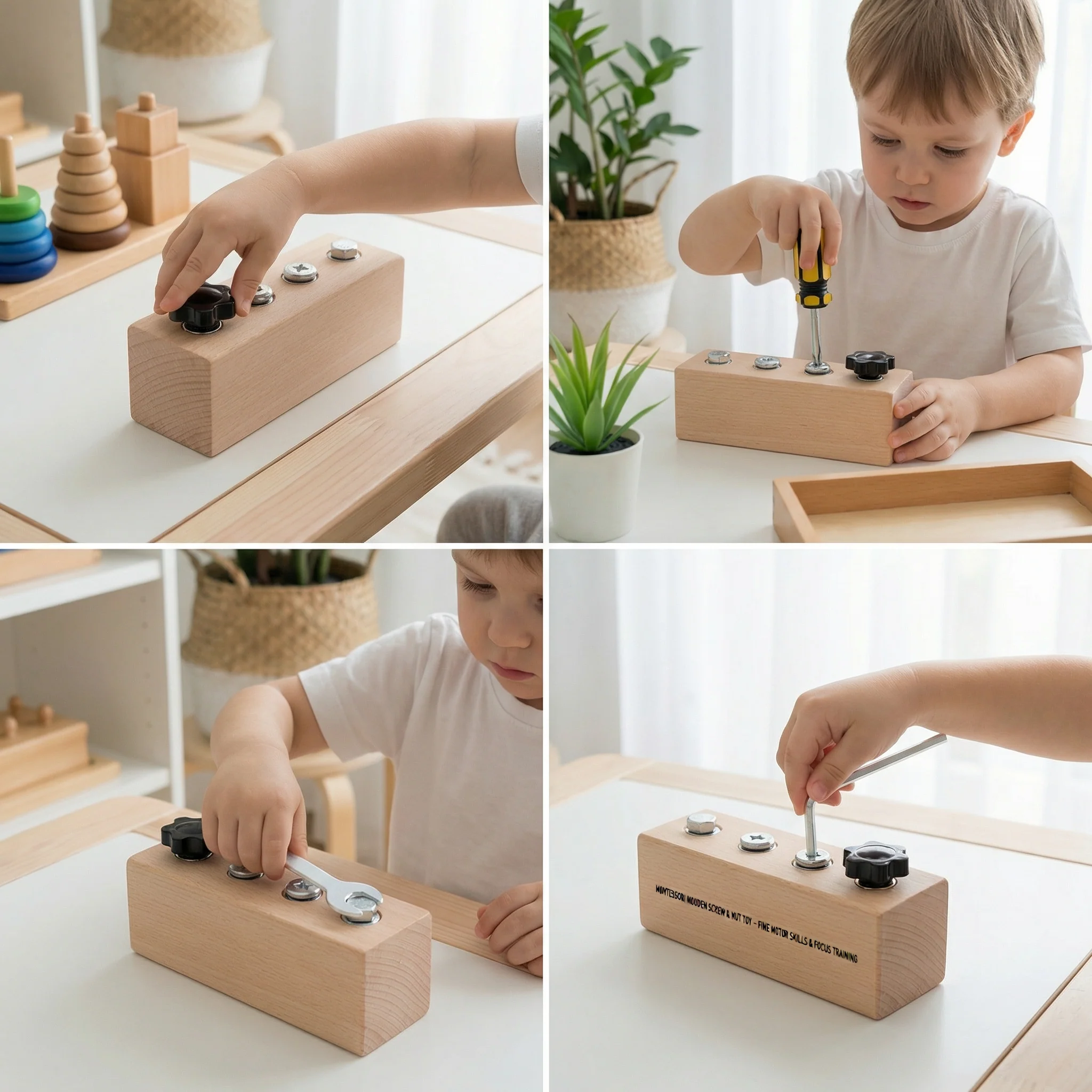 Montessori Wooden Screw & Nut Toy – Fine Motor Skills & Focus Training for Kids - Image 4