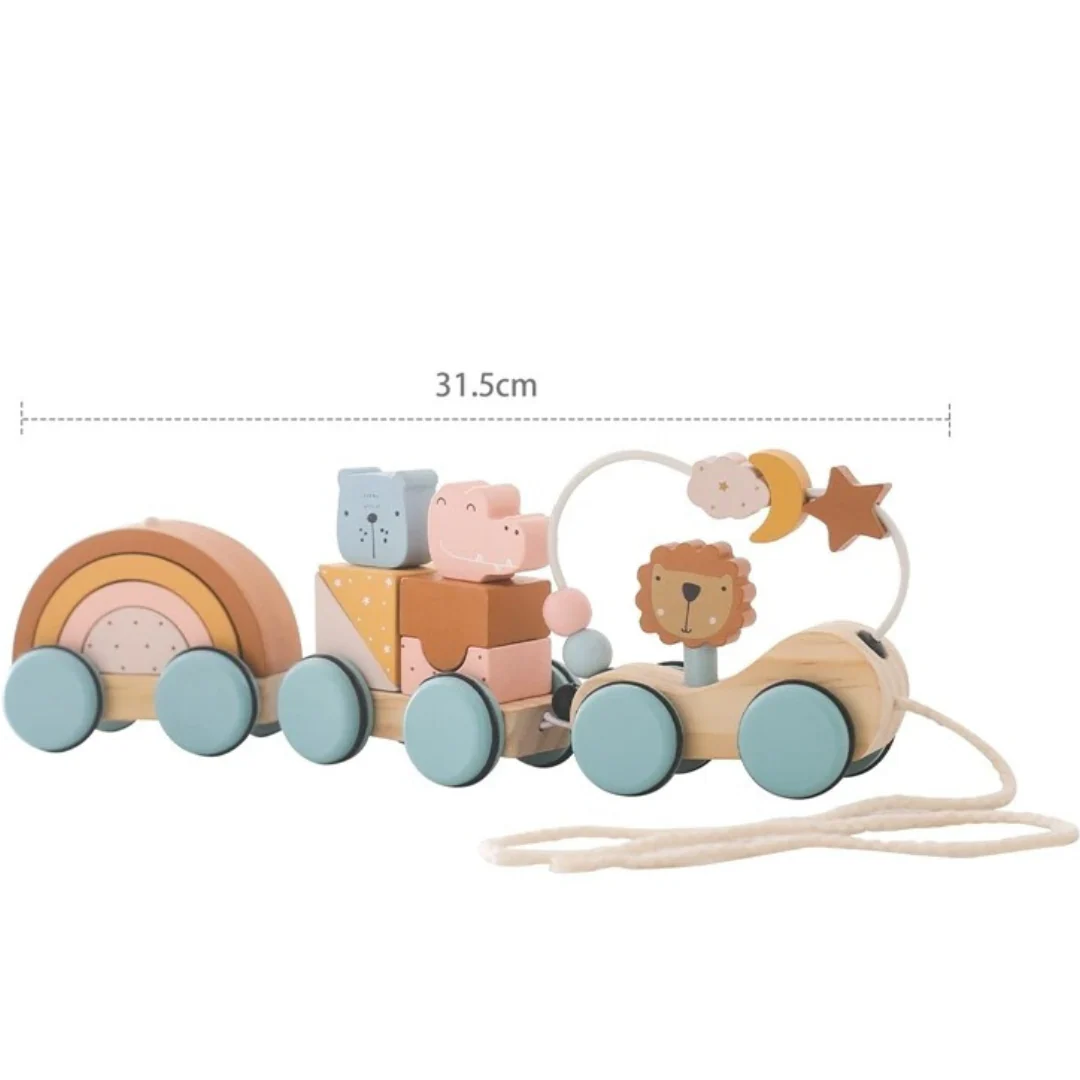 Montessori Wooden Train in Pastel Colors - Image 14