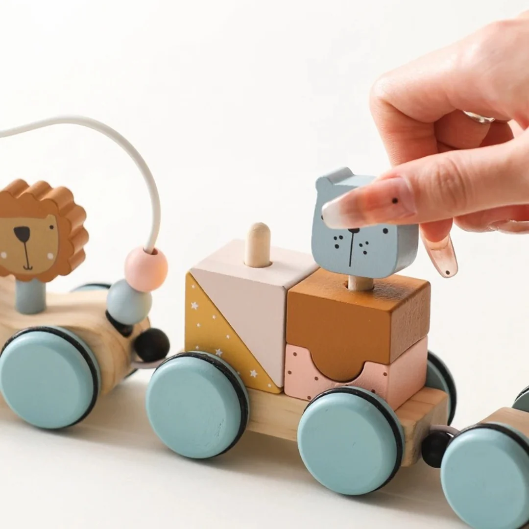 Montessori Wooden Train in Pastel Colors - Image 18