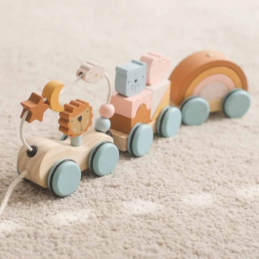 Montessori Wooden Train in Pastel Colors - Image 19