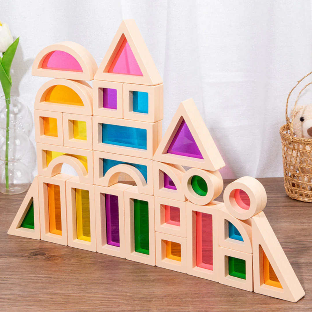 Montessori Wooden Window Building Blocks - Image 2