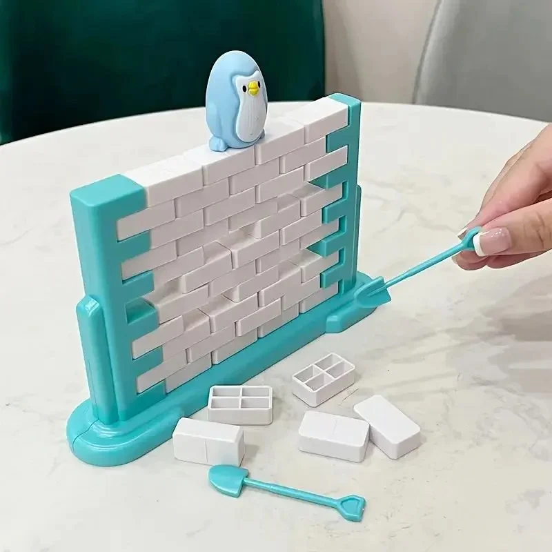 Penguin Brick Push Balance Family Game - Image 2