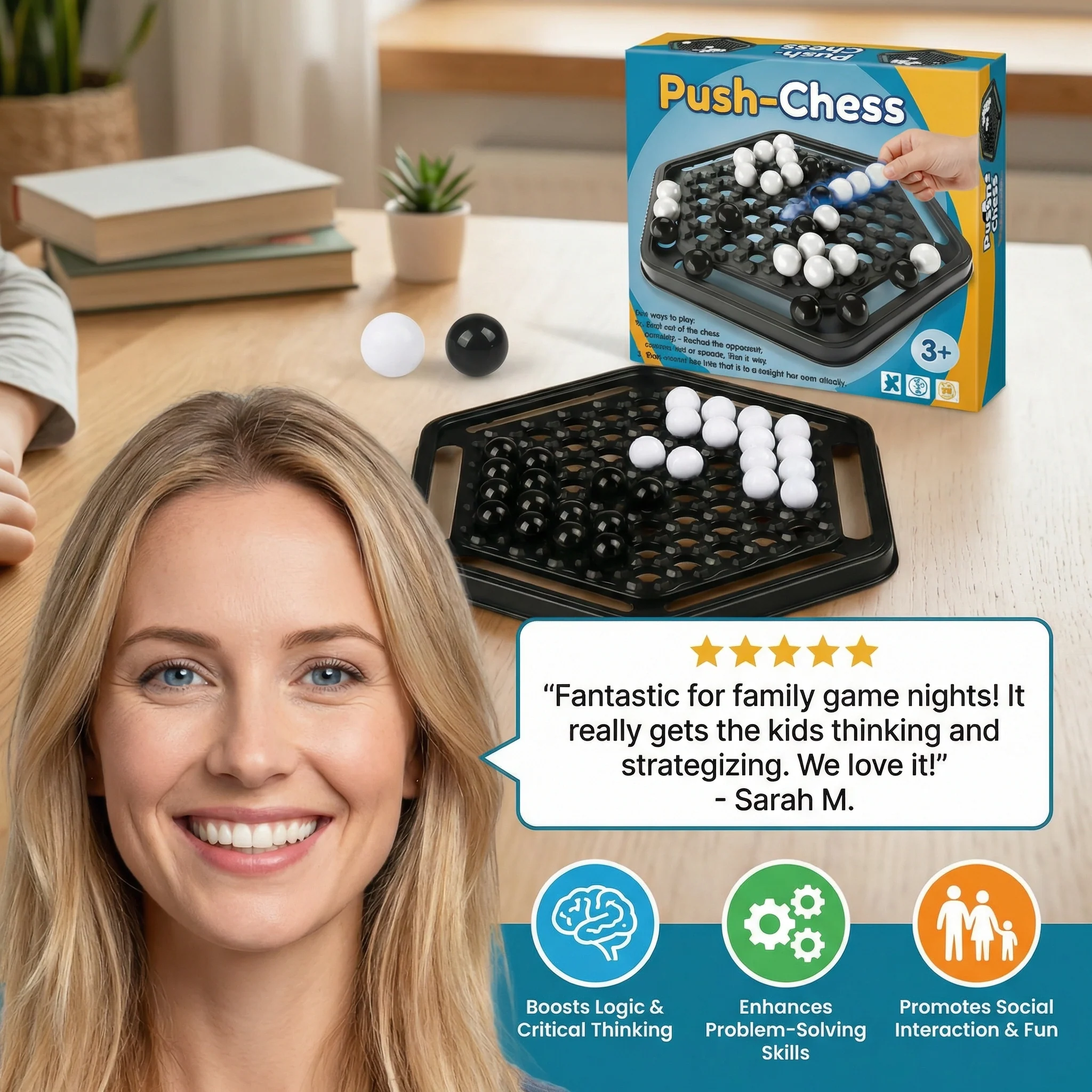 Push-Chess Family Strategy Game – Interactive Logic & Thinking Game for Kids - Image 2